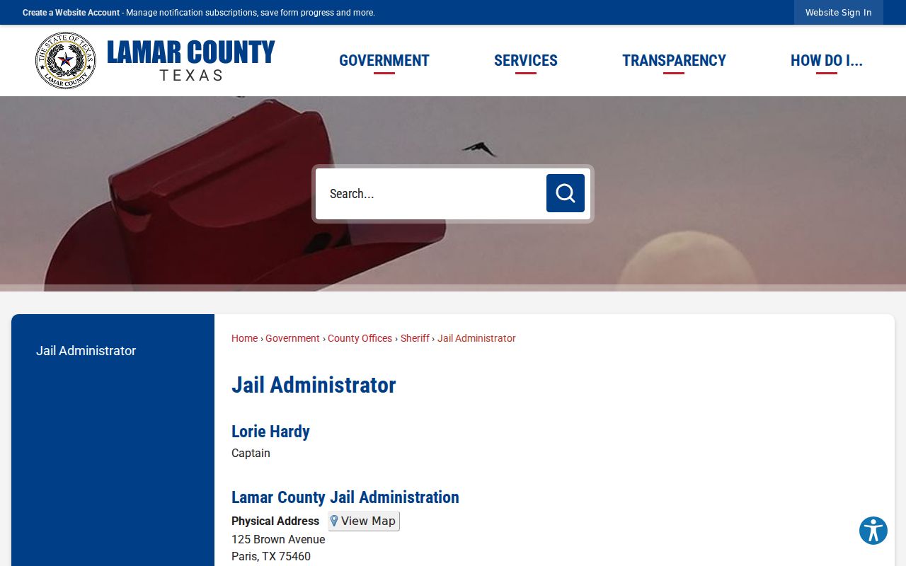 Lamar County arrest search Jail Administration contact