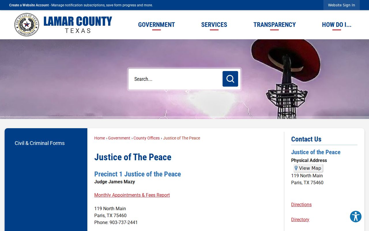 Blossom criminal records and Lamar County justice courts