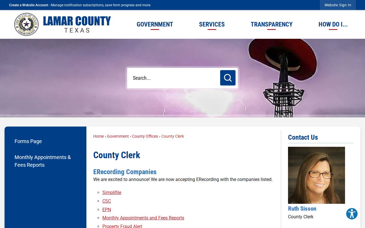 Lamar County court case County Clerk records