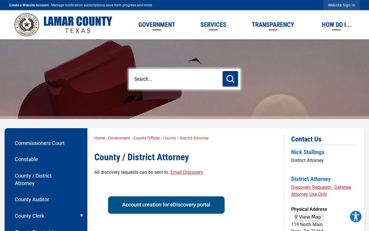 Lamar County criminal court case prosecutor office