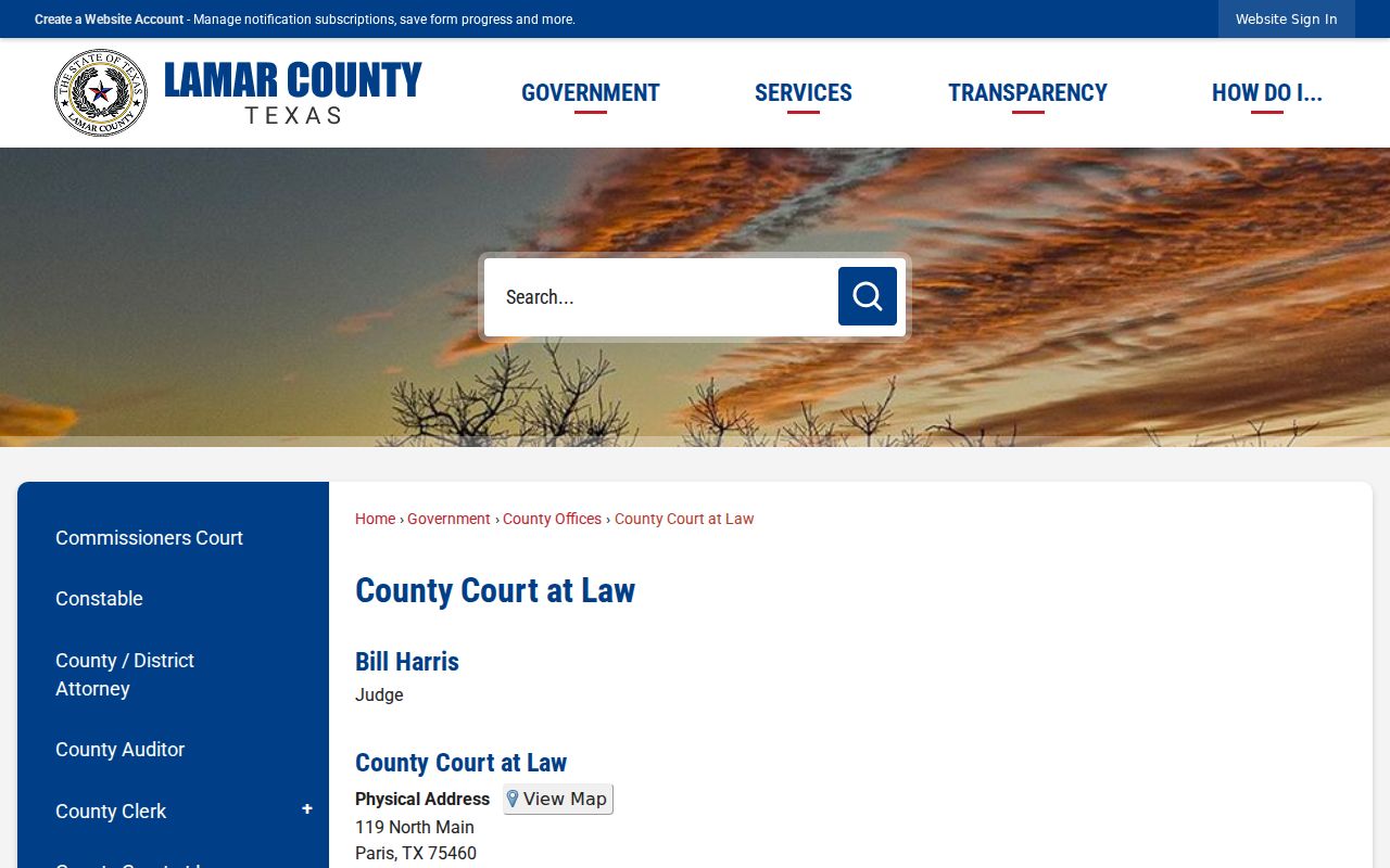 Lamar County criminal court case misdemeanor office