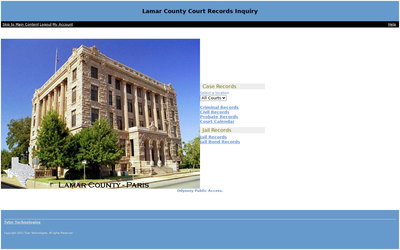 Lamar County court case lookup Tyler portal