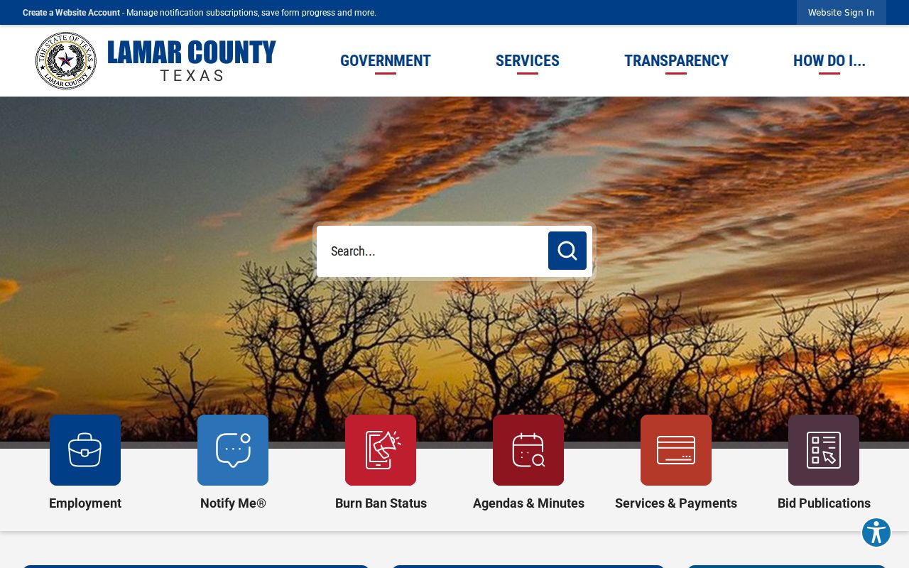 Lamar County criminal records courthouse information page