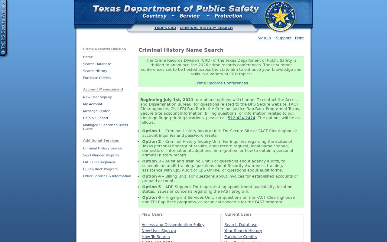 Texas DPS Lamar County criminal history name search