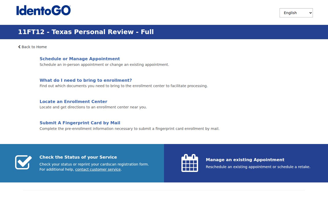 IdentoGO scheduling for a Lamar County fingerprint record review