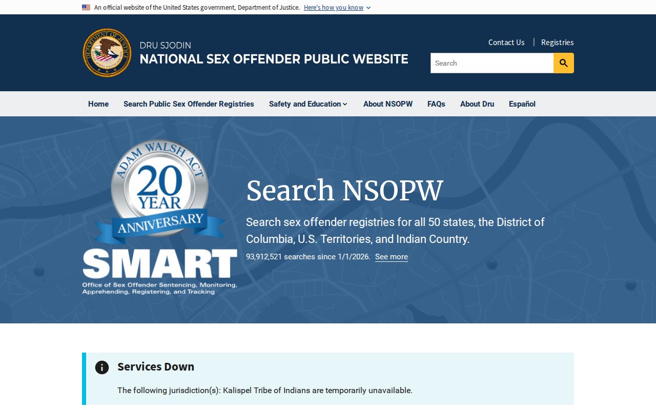 National sex offender registry search for a Lamar County interstate check